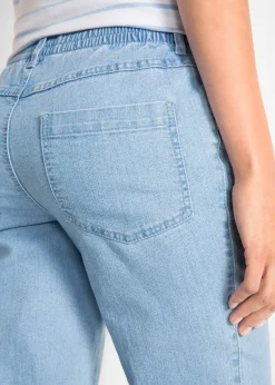 Lot de 2 pantalons 7/8 droits, taille mi-haute élastiquée