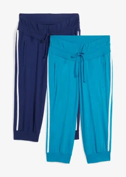 Lot de 2 pantalons de jogging en coton, longueur 3/4