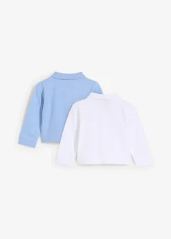 Lot de 2 polos bébé en maille piquée, manches longues