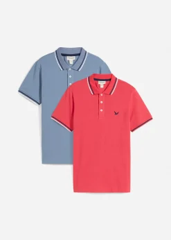 Lot de 2 polos en maille piquée 100% coton