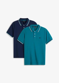 Lot de 2 polos en maille piquée 100% coton