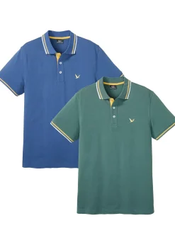 Lot de 2 polos en maille piquée 100% coton