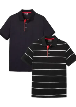 Lot de 2 polos en maille piquée, 100% coton