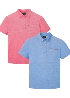 Lot de 2 polos en maille piquée, 100% coton