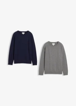 Lot de 2 pulls en fine maille 100% coton