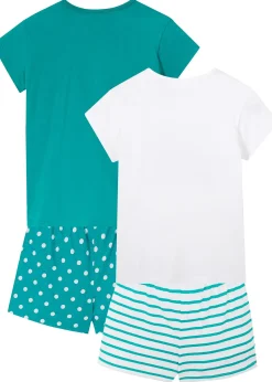 Lot de 2 pyjashorts 100% coton à manches courtes