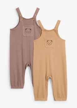 Lot de 2 salopettes bébé en coton