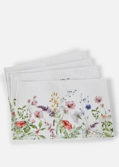 Lot de 4 sets de table à imprimé floral