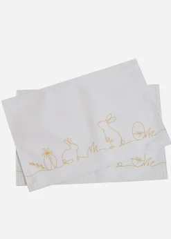 Lot de 2 sets de table imprimé lapin