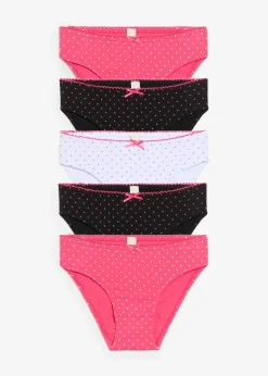 Lot de 5 slips coton avec nœud en satin