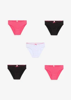 Lot de 5 slips coton avec nœud en satin