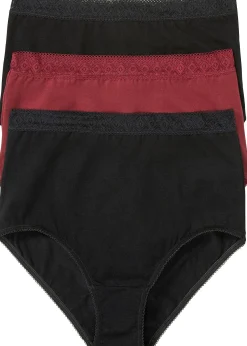 Lot de 3 slips coton taille haute