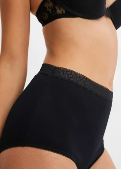 Lot de 3 slips coton taille haute