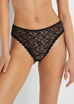 Lot de 3 slips Maxi échancrés en dentelle recyclée