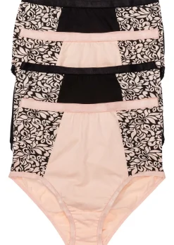 Lot de 4 slips taille haute coton