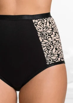 Lot de 4 slips taille haute coton