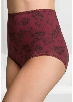 Lot de 4 slips taille haute coton