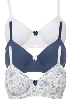 Lot de 3 soutiens-gorge coton à armatures