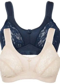 Lot de 2 soutiens-gorge grand maintien sans armatures, bretelles rembourrées