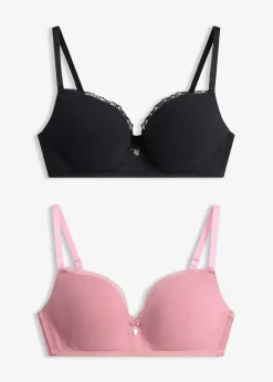 Lot de 2 soutiens-gorge push-up coton sans armatures