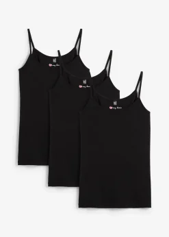 Lot de 3 tops à bretelles spaghetti 100% coton