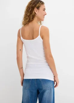 Lot de 2 tops à fines bretelles 100% coton