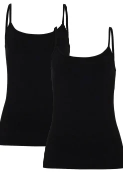 Lot de 2 tops à fines bretelles 100% coton