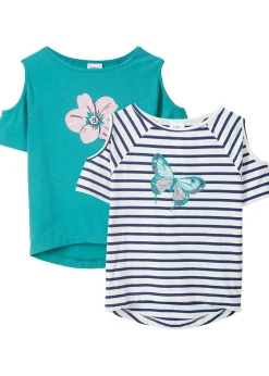 Lot de 2 T-shirts avec épaules découpées