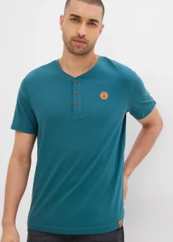 Lot de 2 T-shirts col tunisien 100% coton