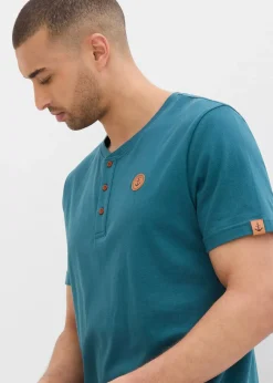 Lot de 2 T-shirts col tunisien 100% coton