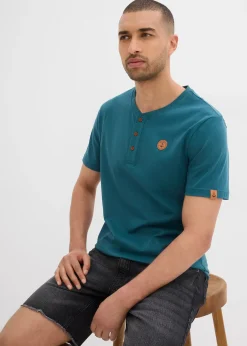Lot de 2 T-shirts col tunisien 100% coton