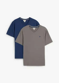 Lot de 2 T-shirts col V 100% coton