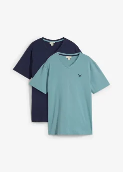 Lot de 2 T-shirts col V 100% coton