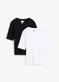Lot de 2 T-shirts côtelés