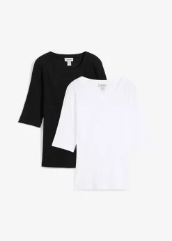Lot de 2 t-shirts en coton côtelé