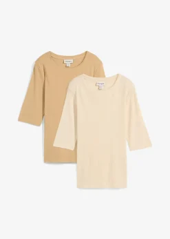 Lot de 2 t-shirts en coton côtelé