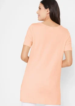 Lot de 2 T-shirts longs basiques, manches courtes