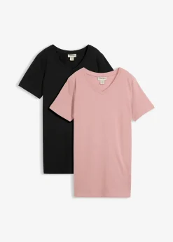 Lot de 2 T-shirts longs col V