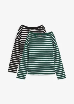 Lot de 2 T-shirts manches longues 100% coton