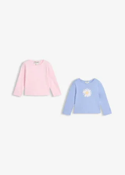 Lot de 2 T-shirts manches longues 100% coton