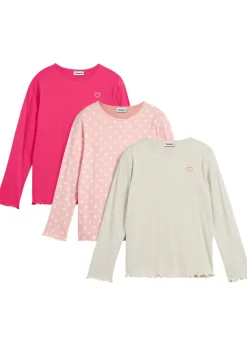 Lot de 3 T-shirts manches longues en coton