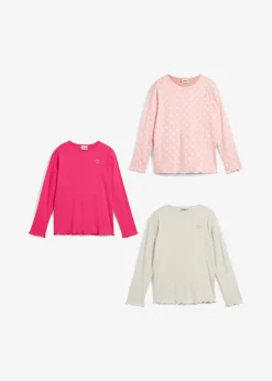 Lot de 3 T-shirts manches longues en coton