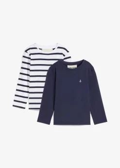 Lot de 2 T-shirts manches longues 100% coton