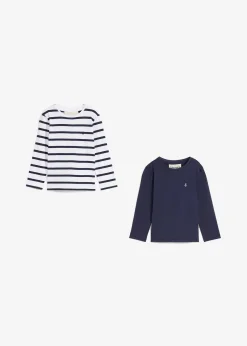 Lot de 2 T-shirts manches longues 100% coton