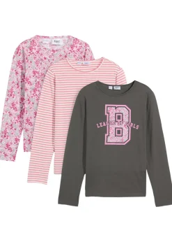 Lot de 3 T-shirts manches longues 100% coton