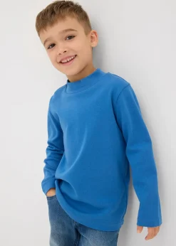 Lot de 2 T-shirts manches longues col montant, 100% coton