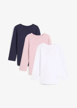 Lot de 3 T-shirts manches longues 100% coton