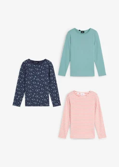 Lot de 3 T-shirts manches longues fille en coton