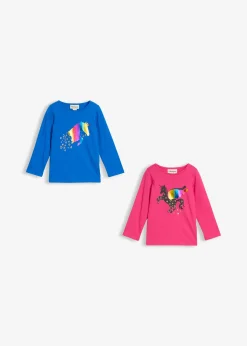 Lot de 2 T-shirts manches longues 100% coton