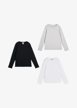 Lot de 3 T-shirts manches longues coton